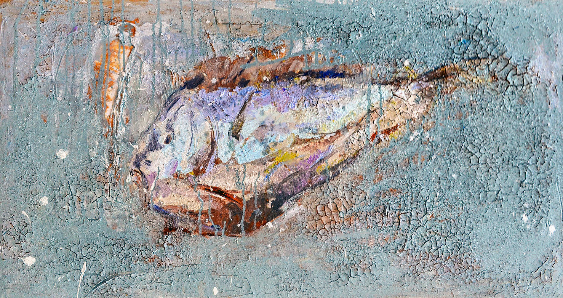 《鱼系列1》60x120cm 布面油画 2015年